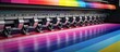© pector - A colorful piece of paper is being printed with a machine. The colors are vibrant and the design is eye-catching. Concept of creativity and artistic expression