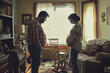 © Dzmitry - Pregnant Woman and Partner in Living Room With Rocking Horse