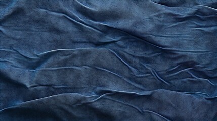 Blue fabric texture. Denim. Creased jeans cloth. Abstract background.