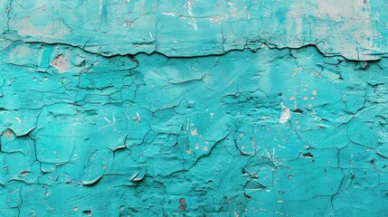 Wall Mural - Urban wall texture with turquoise paint