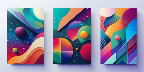 Wall Mural - Vibrant Abstract Background Design Set for Creative Projects