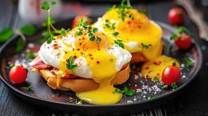 Wall Mural - English variation of Eggs Benedict