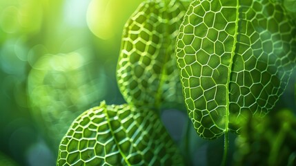 Vibrant Nature: Close-up Leaf Photography with Blurred Background