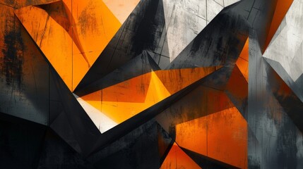 Wall Mural - Vibrant Abstract Art in Shades of Orange and Gray: A Modern and Energetic Digital Illustration