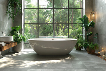 Sticker - Modern Grey Tiled Bathroom