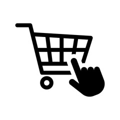 Wall Mural - Shopping cart with hand cursor icon