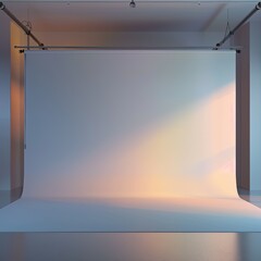 Poster - empty studio featuring a smooth gradient background and a soft spotlight