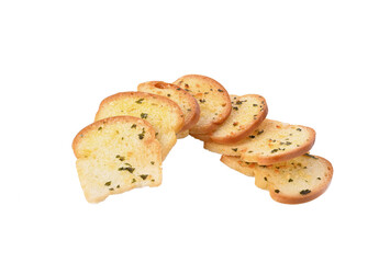 Poster - Crispy bread with garlic isolated on  transparent png