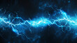 © arhendrix - Bright blue electricity or lightning bolt on a dark background, showcasing dynamic, powerful energy and electrical charge in vivid detail.