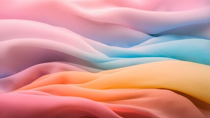 Wall Mural - blend of soft, light cool colorful gradients. The colors gradually transition from a gentlepastelpink at the top to a vibrant sunset orange at the bottom