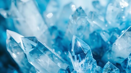 Wall Mural - Macro close up  quartz crystal blue : Generative AI