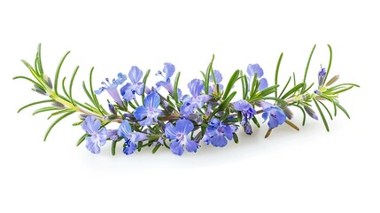 Wall Mural - blue rosemary flowers isolated on a white background : Generative AI