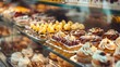 © The Little Hut - Italian Bakery counter Window of desserts at a pastry shop Fresh and tasty products : Generative AI