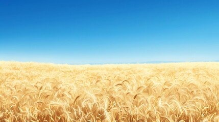 Wall Mural - golden wheat field under a clear blue sky