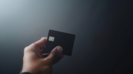 Aufkleber - Closeup image of hand and digital identification card or digital ID on black background Technology concept : Generative AI