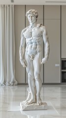 Poster - A statue of a man with a white body and no clothes, antique art classics