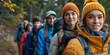 © Ice Cream Paradise - A group of six friends hiking together on a forest trail