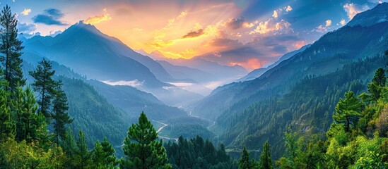 Sticker - Mountain Range at Sunset in Pakistan