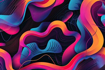 Aufkleber - a colorful abstract background with wavy shapes, an abstract vector background with dynamic shapes
