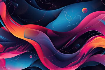 Wall Mural - a colorful abstract background with a wave of liquid, an abstract vector background with fluid shapes