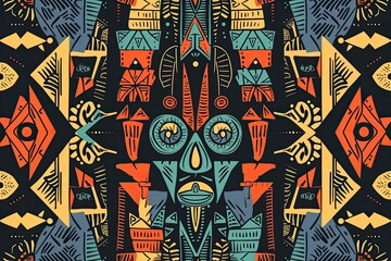Poster - a colorful pattern with a black background, Design a series of vector patterns inspired by nature