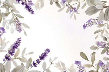 Poster - a picture, Design a wreath with watercolor lavender and subtle greenery