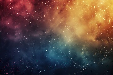 Wall Mural - a blue star filled sky with a circle of stars, develop a celestial-themed design with zodiac constel