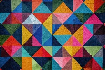 Aufkleber - a colorful painting of a square and triangle pattern, Develop a geometric pattern with vibrant colors