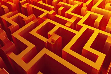 Poster - a colorful abstract pattern with squares, Illustrate a vector background with a geometric maze