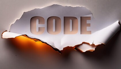 Poster - Code Emerging Through Torn Paper Design