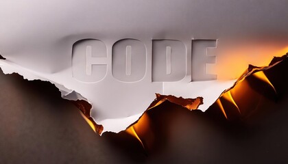 Poster - Code Revealed Behind Torn Paper Art