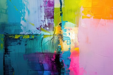 Aufkleber - a painting with a colorful background, Photograph a collection of vibrant abstract paintings