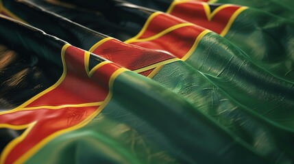 Vanuatu Flag in High Detail: National Flag of Oceania, 3D Illustration