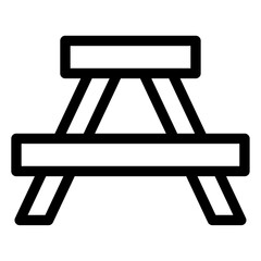 Wall Mural - picnic table icon 