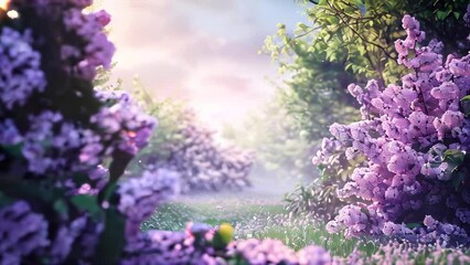 Wall Mural - Enchanting lilac garden in full bloom during springtime