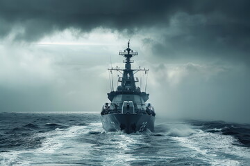 Wall Mural - warship on the sea