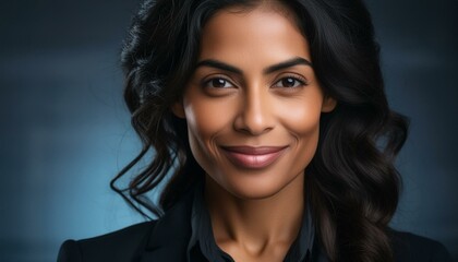 Wall Mural -  Portrait photo of a businesswoman posing for the camera, close-up view 