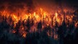 © hisilly - Forest Inferno at Dusk: Intense Wildfire Ravaging Woodland