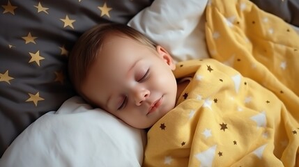 Poster - baby sleeping in bed