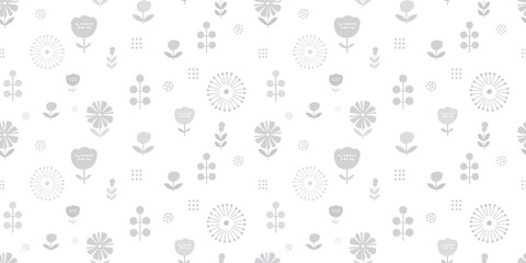 Canvas Print - Botanical illustration background. Seamless pattern.Vector. 有機的なイラストパターン