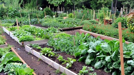 Canvas Print - Edible Gardens: Gardens focused on growing fruits, vegetables, and edible flowers, promoting self-sufficiency and healthy eating.