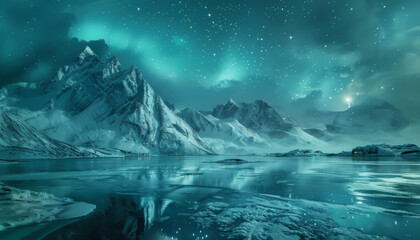 Canvas Print - Aurora Borealis Lofoten islands Norway