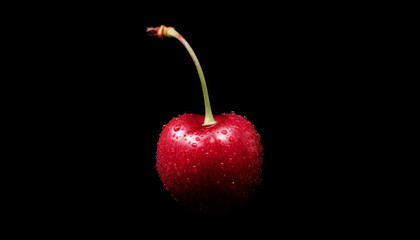 Cherry on a black background