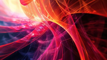 Wall Mural - A colorful, abstract image with a red and orange swirl