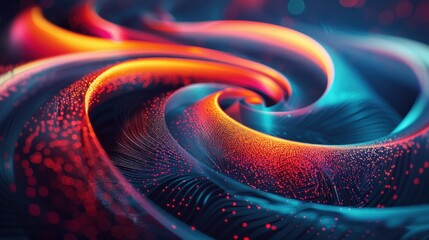 Wall Mural - A colorful spiral with red, orange, and blue colors