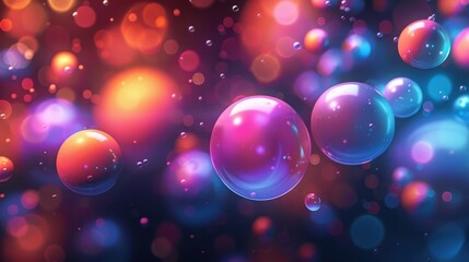 Wall Mural - A colorful background with many different colored bubbles