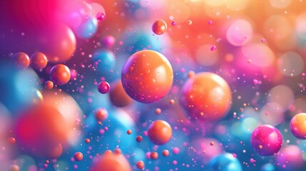 Wall Mural - A colorful image of many small spheres of different colors