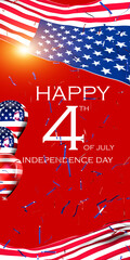 Wall Mural - Happy 4th of July .Independence day USA sale promotion advertising banner template american balloons flag decor.4th of July celebration poster template	