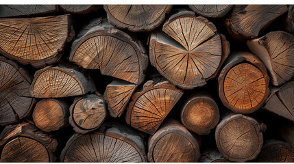Aufkleber - Stack of firewood creating a beautiful natural pattern