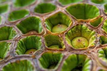 Wall Mural - close up of green honeycomb structure